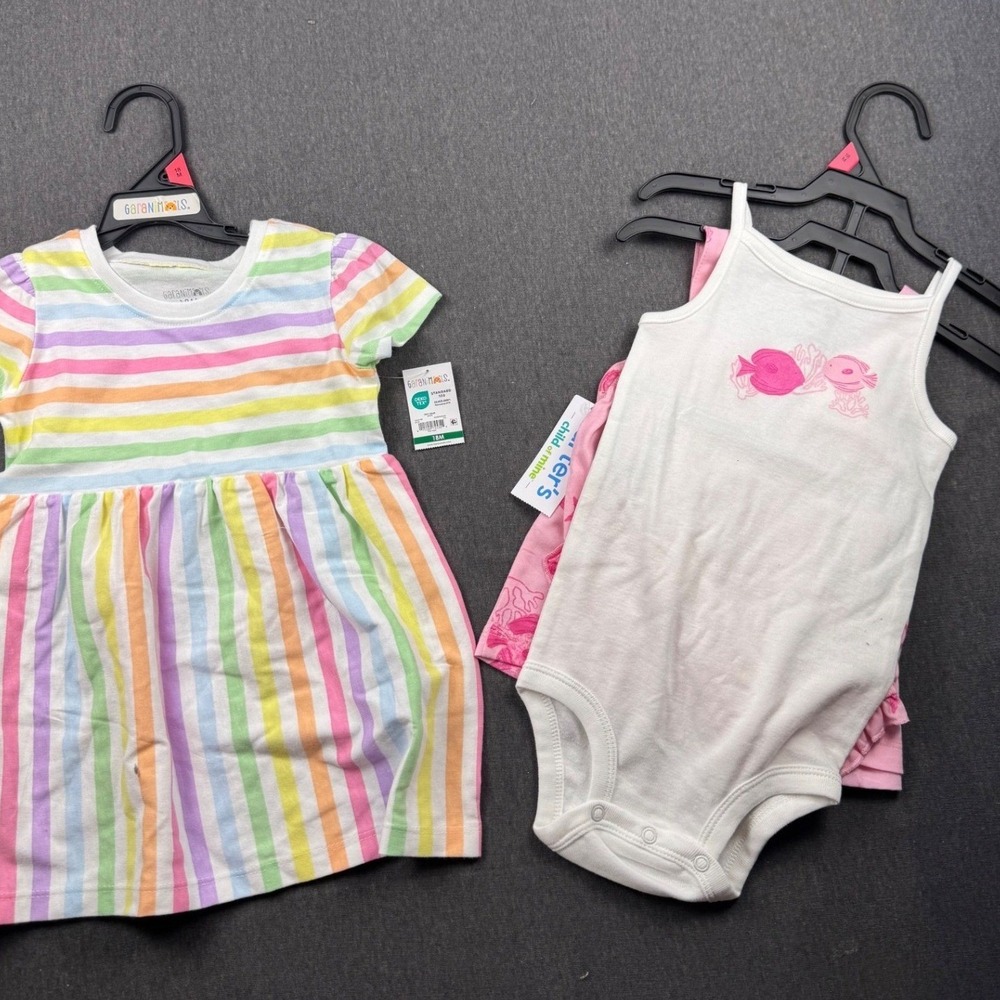 Garanimals Carter's 18M Baby Girl Clothes Bundle Dress Bodysuit Bloomers Set